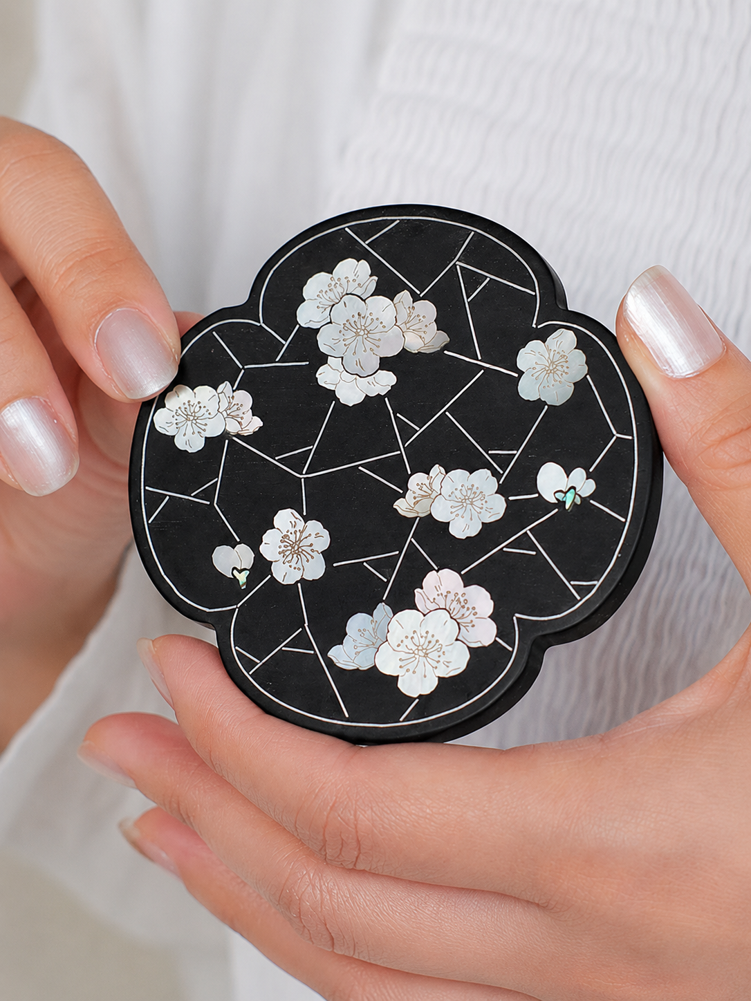 Heritage Glow Mini Mother-of-Pearl Travel Mirror