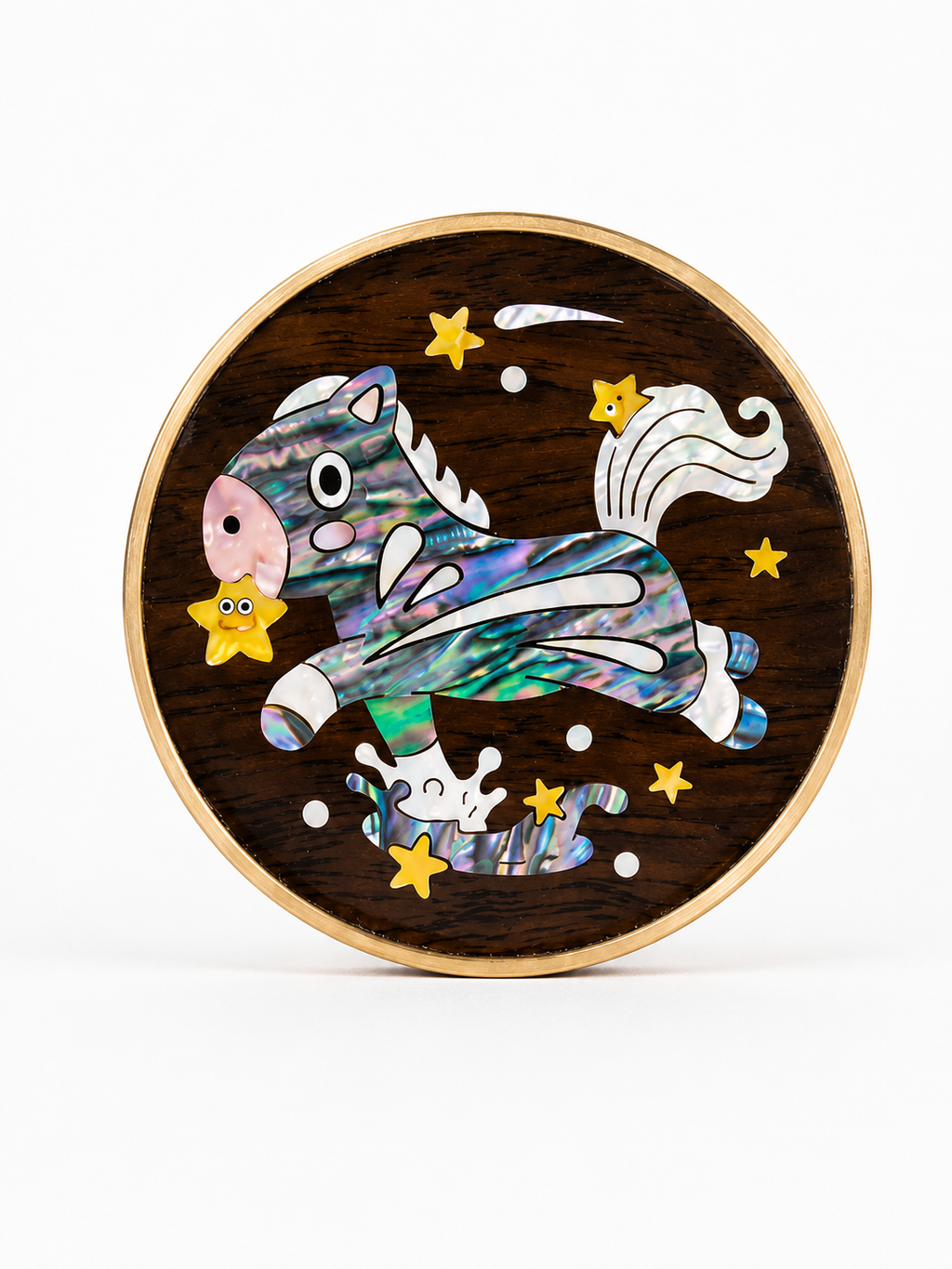 Brasswood Shell Inlay Coaster Set