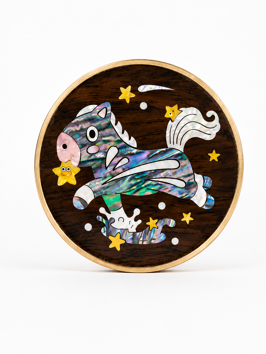 Brasswood Shell Inlay Coaster Set