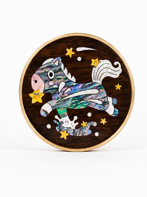 Brasswood Shell Inlay Coaster Set