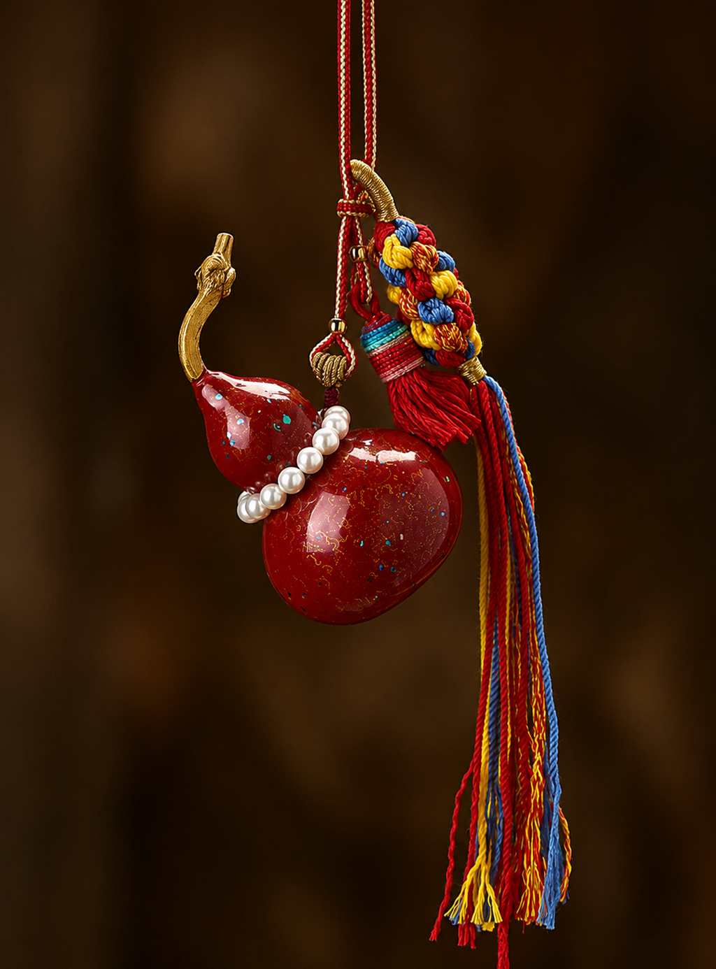 Fortune Gourd Mother-of-Pearl Hanging Charm