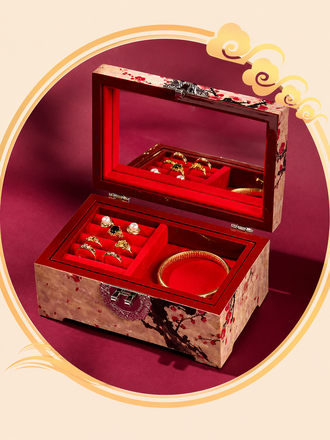 Celestial Shell Bridal Wedding Jewelry Chest