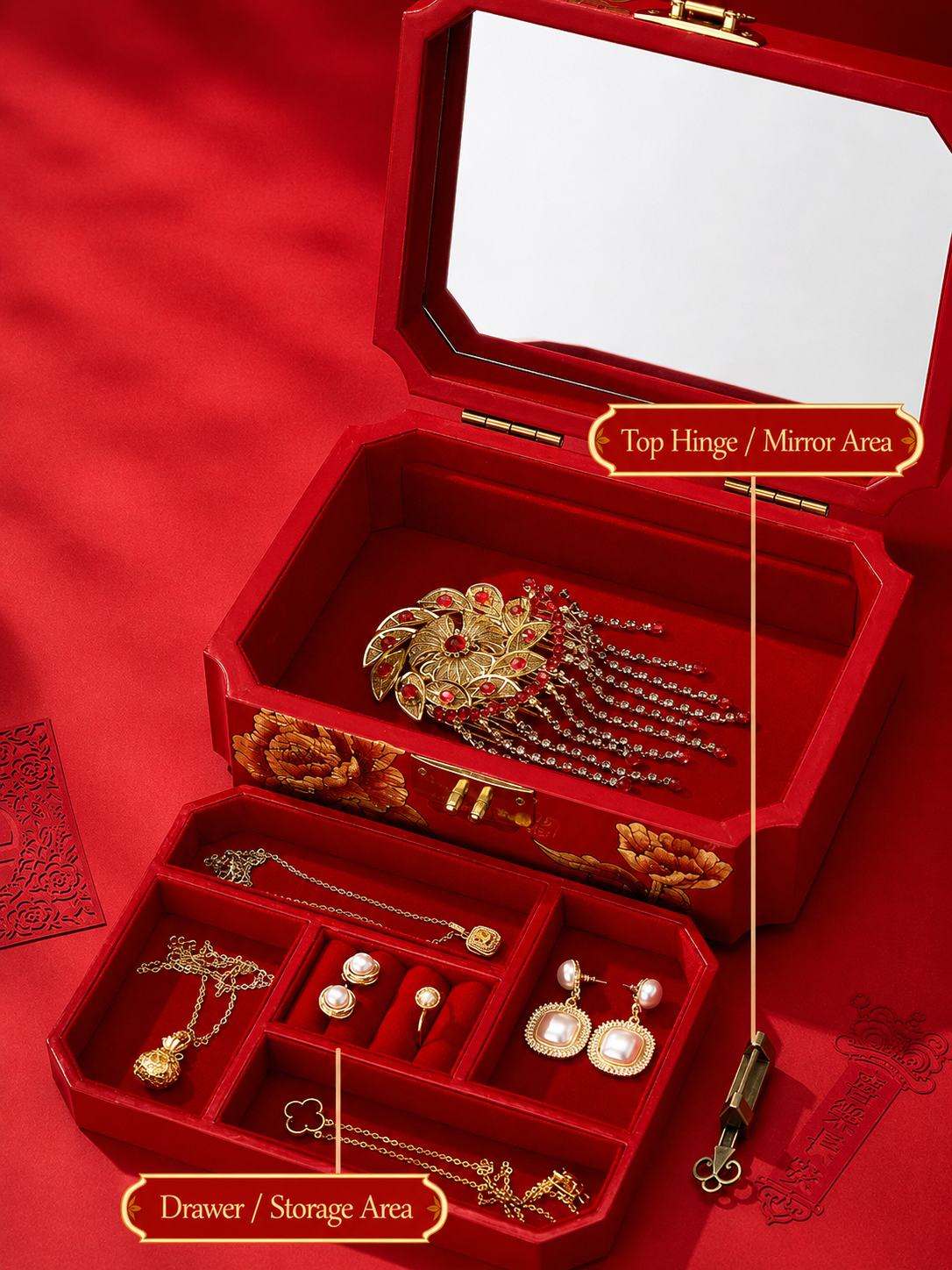 Grand Heritage Double-Layer Jewelry Storage Box