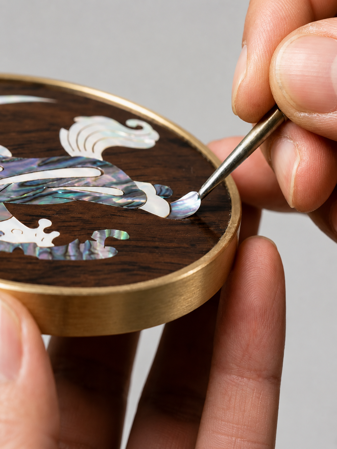 Brasswood Shell Inlay Coaster Set