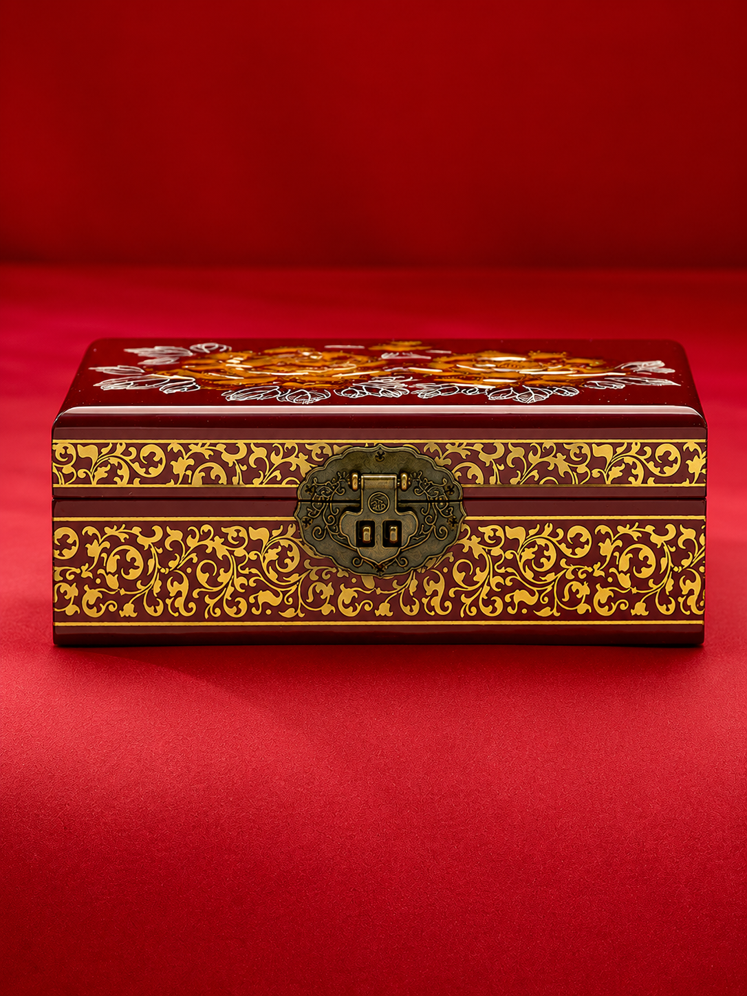 Imperial Shine Wooden Lacquer Wedding Jewelry Box