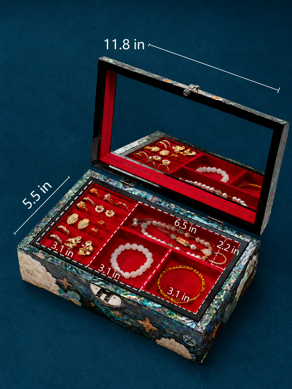 Orient Pearl Chinese Style Jewelry Treasure Box