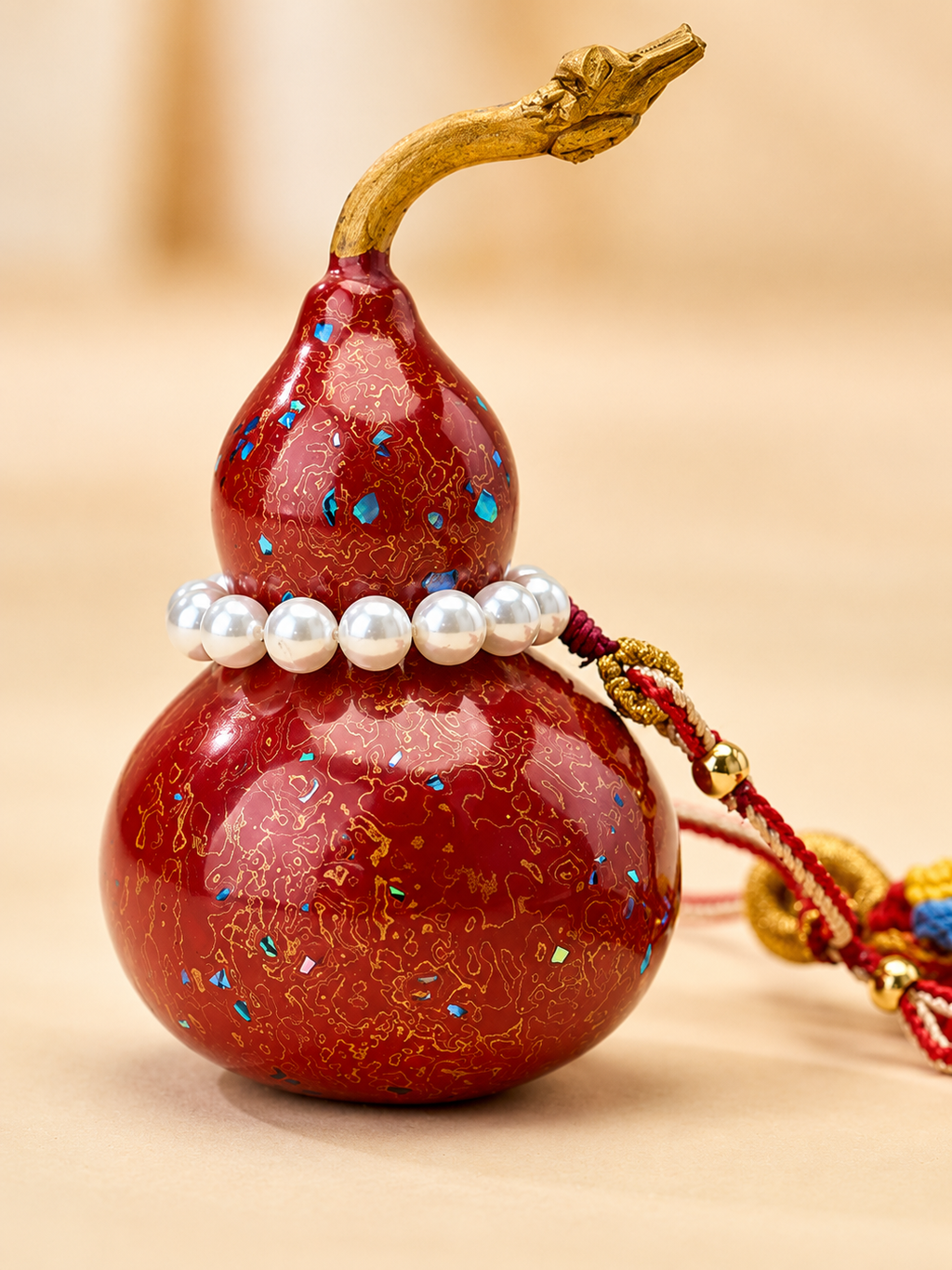 Fortune Gourd Mother-of-Pearl Hanging Charm