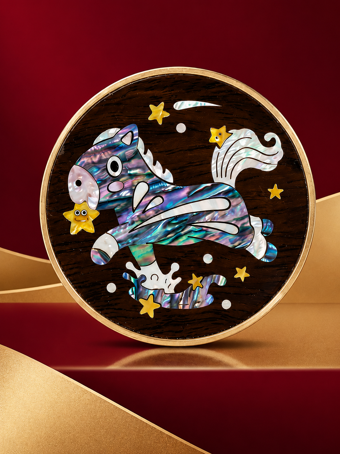Brasswood Shell Inlay Coaster Set