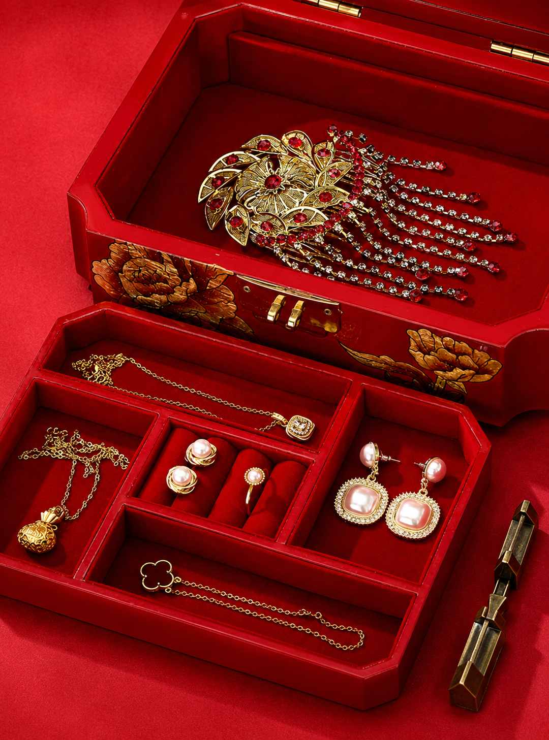Grand Heritage Double-Layer Jewelry Storage Box